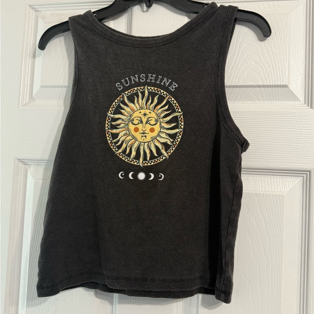 Black Sunshine Graphic Tank Top